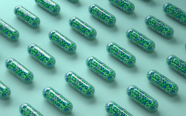 Wall Mural - pile of colorful pills,3d rendering,conceptual image.