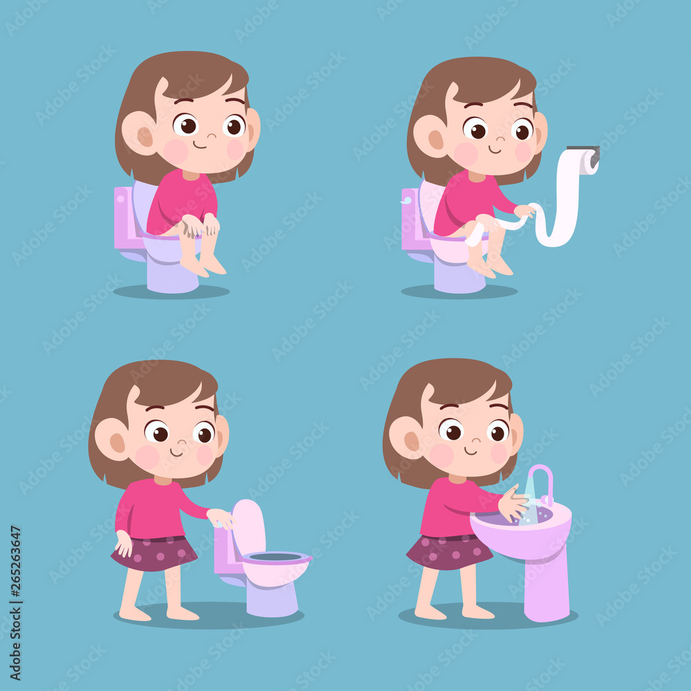 pooping kids kid using toilet pooping vector illustration isolated の Stock ベクター | Adobe  Stock