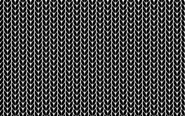 Knitting vector pattern. Vector texture seamless pattern. Black knit texture seamless pattern. Vector seamless background