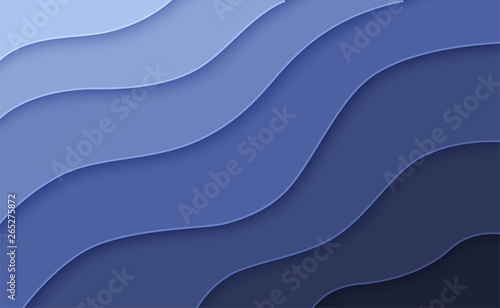 Abstract wavy background in paper art style