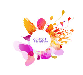Wall Mural - abstract colored flower background with circles.
