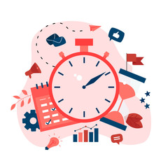 Wall Mural - vector illustration. clock, calendar and hourglass. concept of time management. with business icons