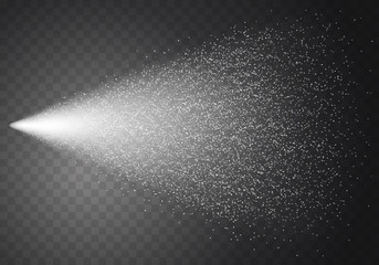 water spray effect isolated on transparent background. realistic fountain, spray air freshener, show