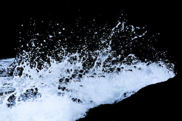 Water Splash Isolated On The Black background