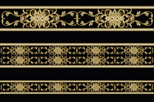 Gold Pattern On Black Background
