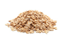 Pile Of Oatmeal Isolated On White Background