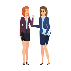 Canvas Print - elegant businesswomen avatars characters