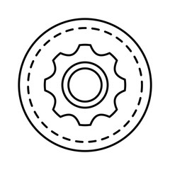 Sticker - gear setting isolated icon