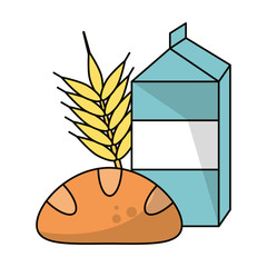 Sticker - milk bread and wheat ear