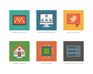 Wall Mural - Flat design infographic icons for website and banner vector illustration