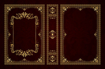 vector classical book cover. decorative vintage frame or border to be printed on the covers of books