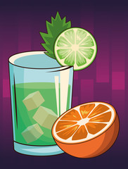 Wall Mural - alcoholic drink beverage cartoon