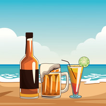 Alcoholic Drinks Beverages Cartoon