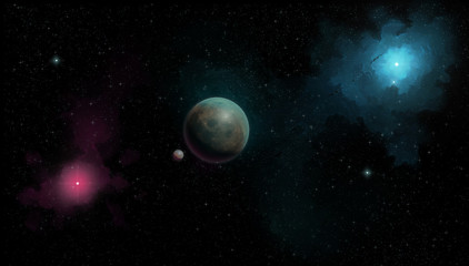 Wall Mural - universe filled with stars, deep space nebula and galaxy