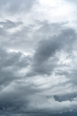 Wall Mural - Contrast dramatic cloudy sky. The sky with thunder clouds.