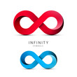 Infinity Symbols. Vector Loop Icons. Endless Shape Logo.