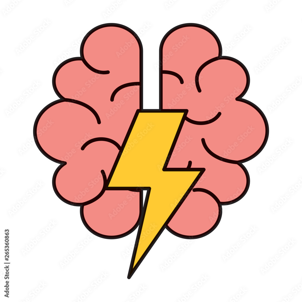 brain human organ with ray power Stock Vector | Adobe Stock