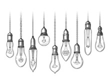 Vintage Lightbulbs Sketch