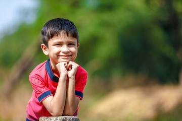 Canvas Print - Indian Child Playing in outdoor