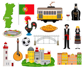 Poster - Portugal Tourism Icons Set