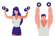© djvstock - athletic man and woman weight lifting