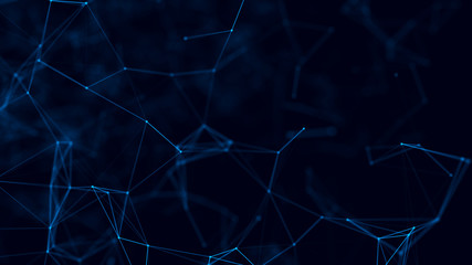 Big data visualization. Science background. Big data complex with compounds. Lines plexus