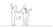 © OneLineStock - continuous line drawing of two happy successful business people