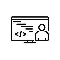 Black line icon for programmation