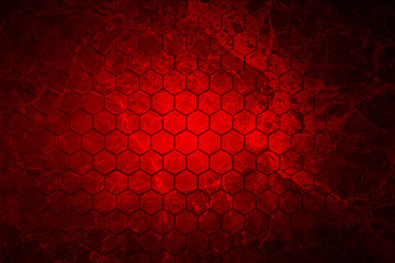 Wall Mural - dark red hexagon background and real texture