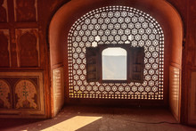 Carved Window In Jaigarh Fort. Jaipur. India