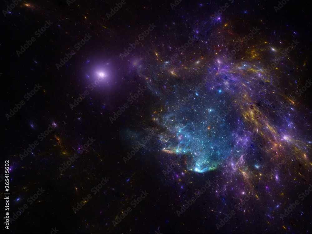 deep space image with nebula and galaxies as background and texture for