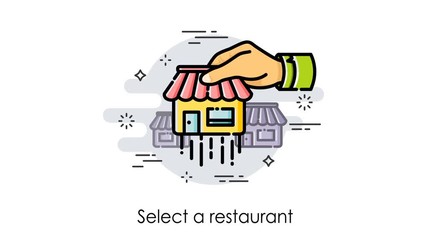 Wall Mural - Cartoon animation. Order process and food delivery concept. How to order. Modern and simplified vector illustration.
