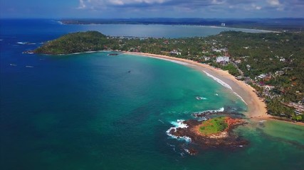 Wall Mural - Aerial view of the town of Mirissa and its beaches. Sri Lanka