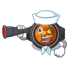 Sticker - Sailor with binocular kimchi tighe in the cartoon shape