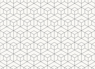 Wall Mural - Pattern hexagon design geometric black line of tech background. illustration vector eps10