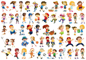 Wall Mural - set of children character