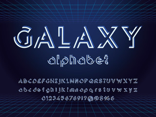 Futuristic display alphabet design with abstract background