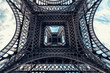Eiffel tower in Paris viewed from below