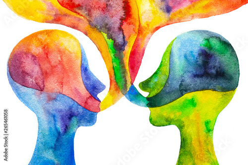 Cuadros en Lienzo disegno grafico dialogo tra due persone