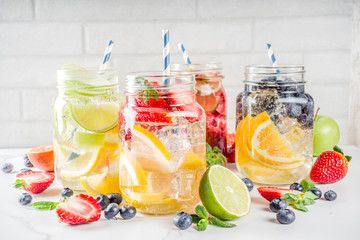 Wall Mural - Various fruit and berry lemonade