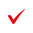© Даша Рябець - red check mark icon. Vector illustration. Flat design for business financial marketing banking advertising web concept cartoon illustration.