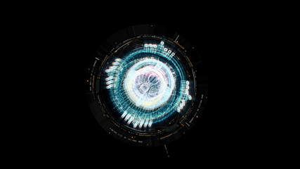 Wall Mural - advance motion graphic futuristic user interface head up display screen with holographic electromagn
