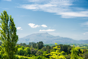 Wall Mural - Direct view on the Rhune mountain in the village of Arcangues. Basque Country of France.