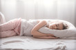 © puhimec - Cute little girl sleeps sweetly in bed