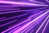 Fototapeta Do przedpokoju - Neon pink blue light streaks. 3d illustration abstract motion background. Fluorescent ultraviolet light, laser neon lines.