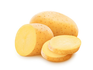 Wall Mural - raw potato isolated on white background with clipping path