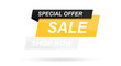 © Ihor - Sale banner template. Speech bubble. Abstract concept. Simple modern design. Black and yellow color. Special offer, black friday. Flat style vector illustration.