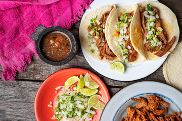 Mexican beef barbacoa tacos