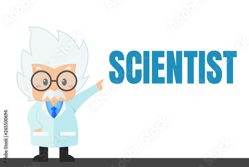 Photographie Cartoon scientist in the lab and experiment That looks simple