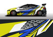 © Alleuy - Car decal wrap vector designs. Truck and cargo van decal, company , rally, drift . Graphic abstract stripe racing background